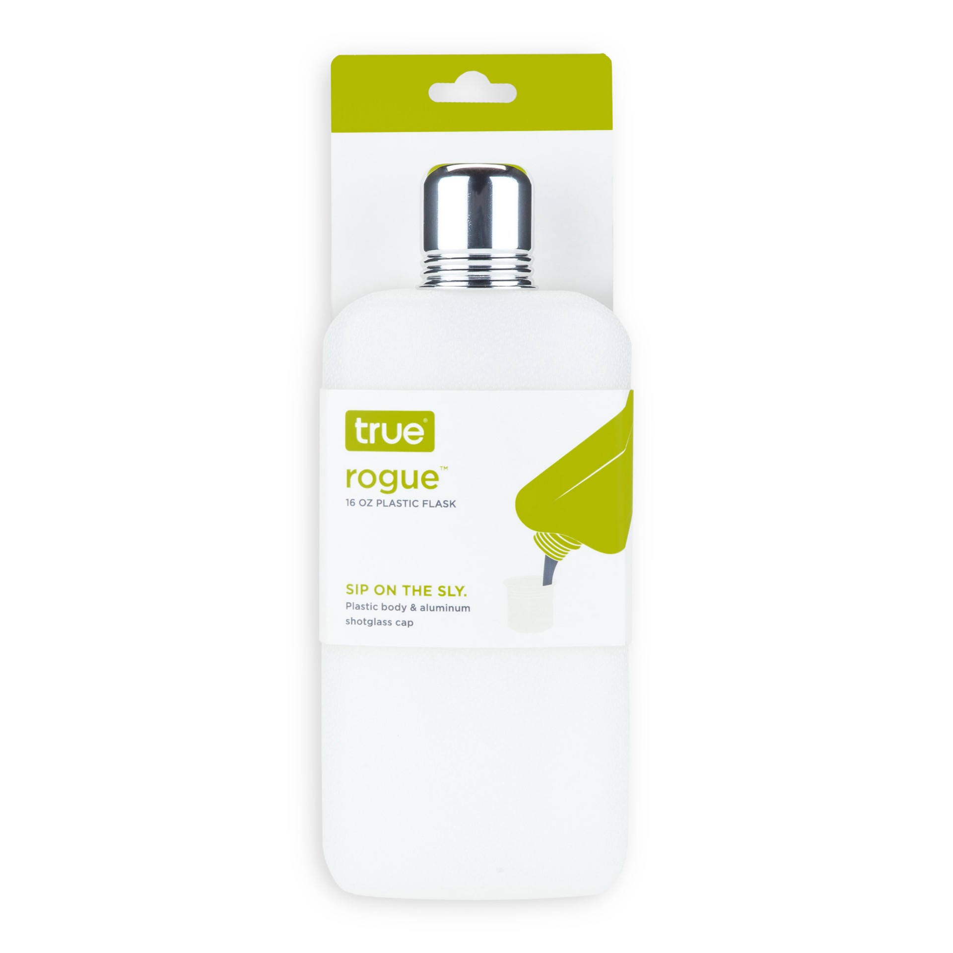 slide 4 of 5, True Rogue Plastic Flask, 16 Ounce Hidden Flask for Liquor, Travel Liquor Flask, Cruise Flask for Liquor, White, Set of 1, 1 ct