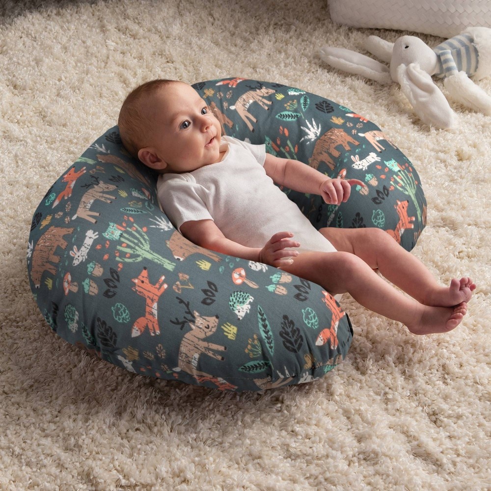 slide 5 of 6, Boppy Original Feeding and Infant Support Pillow - Green Forest Animals, 1 ct
