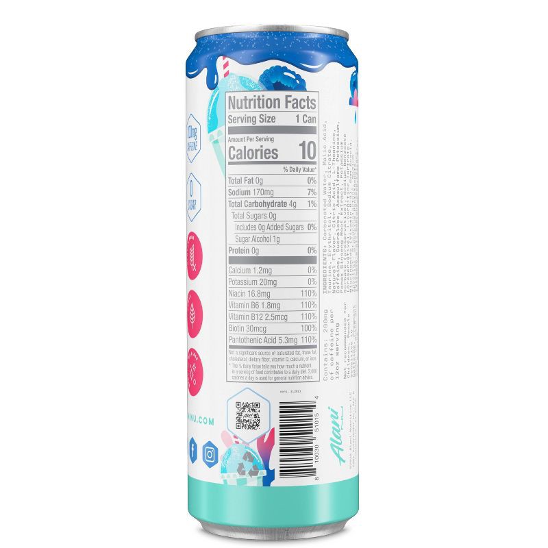 slide 3 of 4, Alani Nu Alani Blue Slush Energy Drink - 12 fl oz Can, 12 fl oz