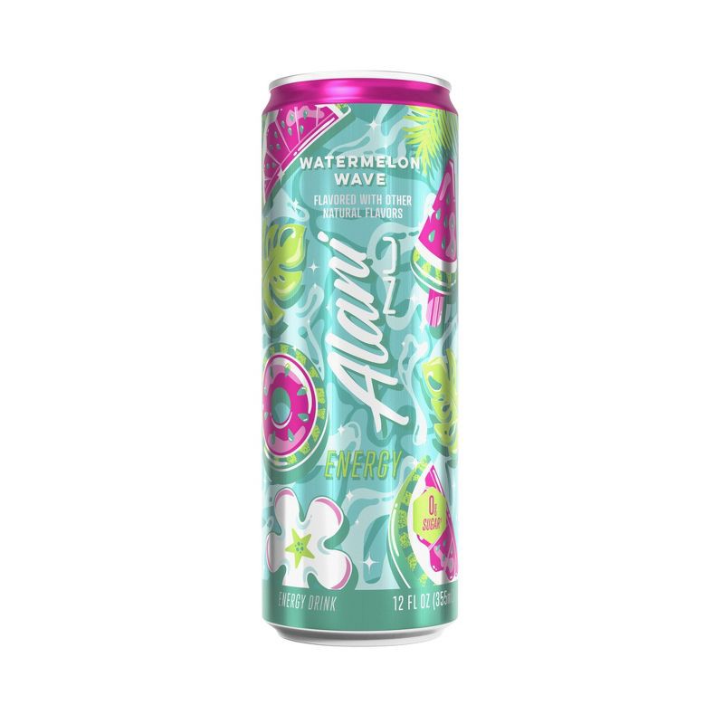 slide 1 of 4, Alani Nu Alani Watermelon Energy Drink -12 fl oz Can, 12 fl oz