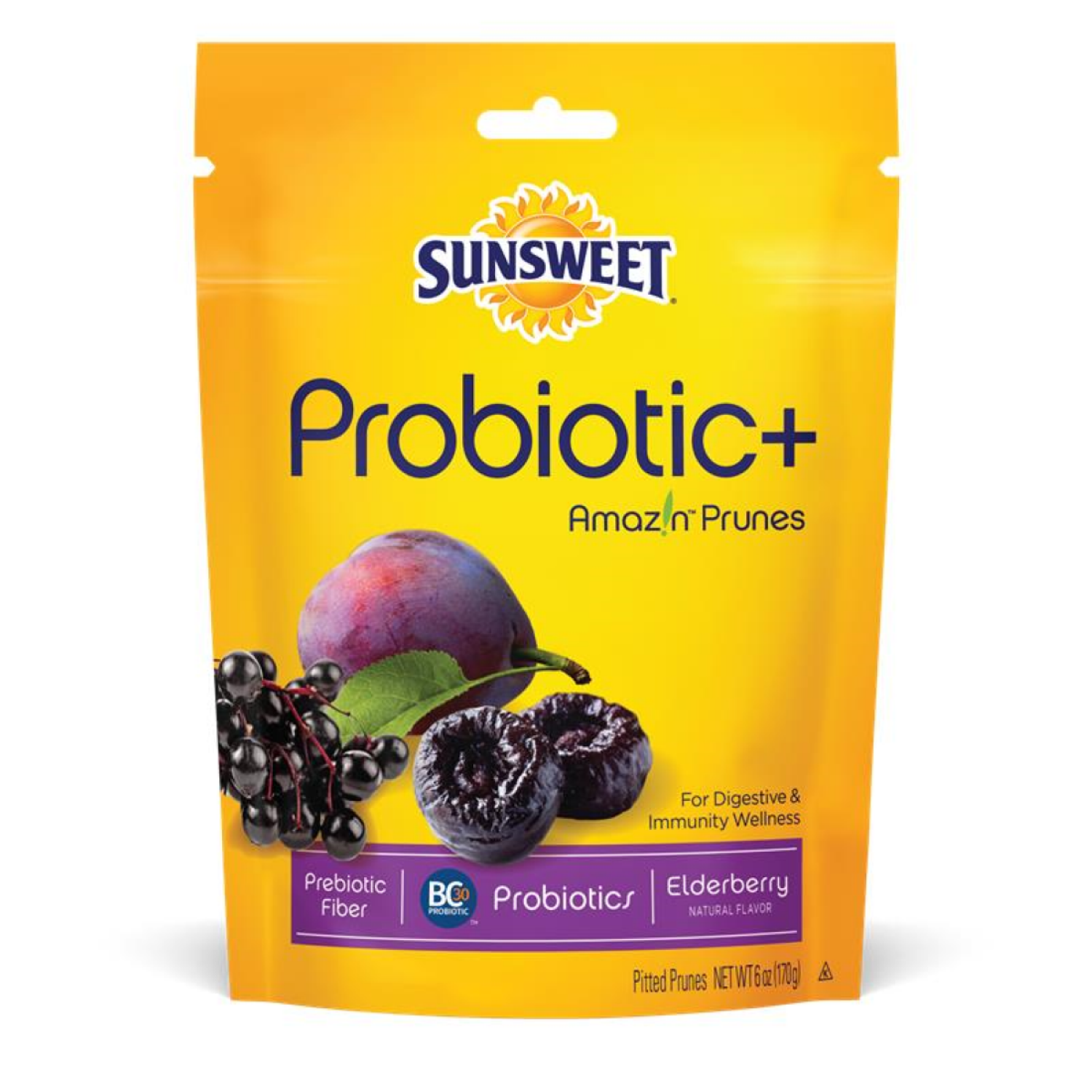 slide 1 of 2, Sunsweet Amaz'n Probiotic+ Elderberry Prunes 6 oz, 6 oz