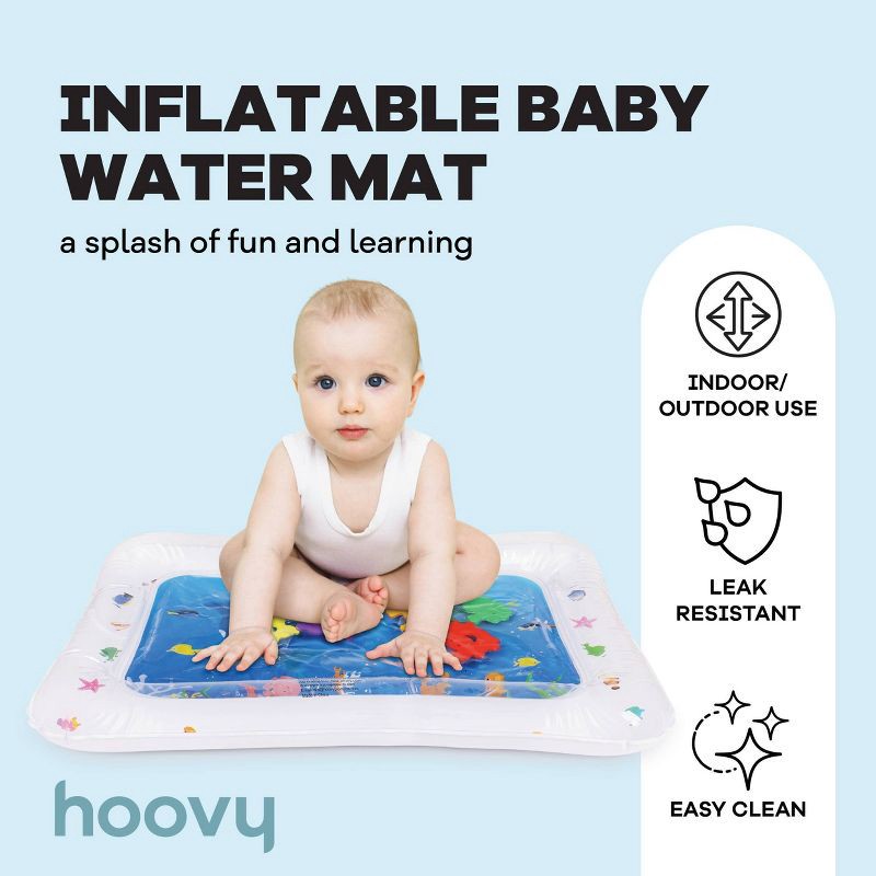 slide 3 of 8, Hoovy Inflatable Tummy Time Water Play Mat, 1 ct