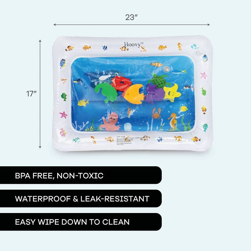 slide 3 of 9, Hoovy Inflatable Tummy Time Water Play Mat, 1 ct