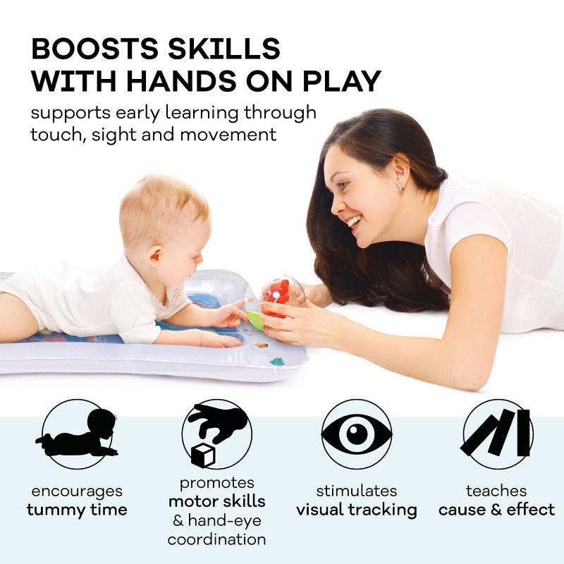 slide 4 of 8, Hoovy Inflatable Tummy Time Water Play Mat, 1 ct