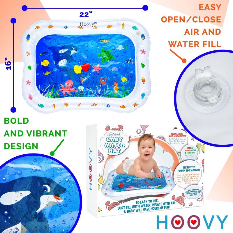 slide 6 of 8, Hoovy Inflatable Tummy Time Water Play Mat, 1 ct