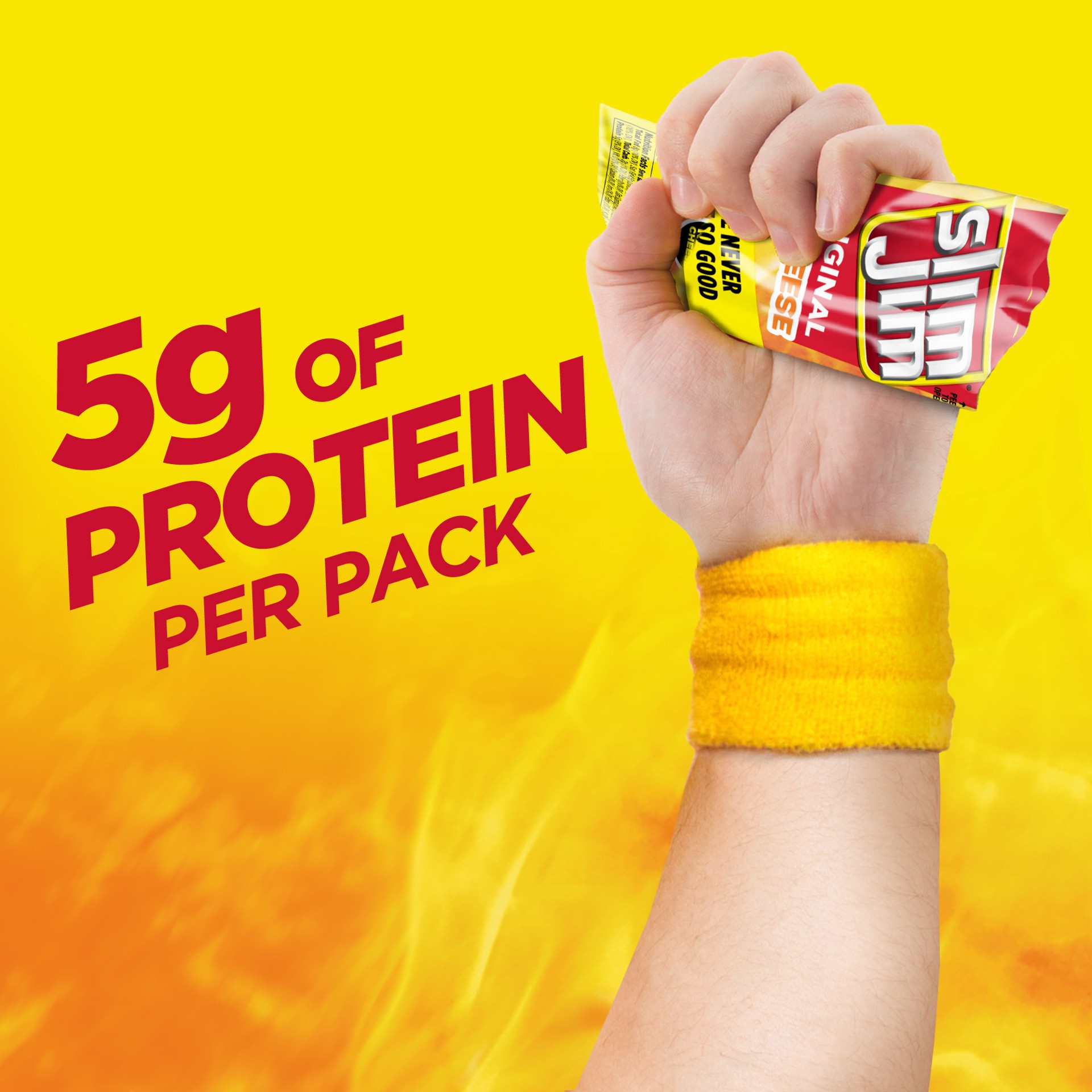 slide 5 of 5, Slim Jim Original 'N Cheese Snack Stick 10 - 0.9 oz Packages, 10 ct