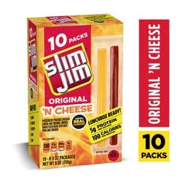Slim Jim Original 'N Cheese Snack Stick 10 - 0.9 oz Packages