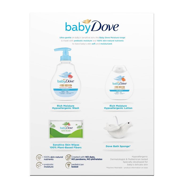 slide 4 of 4, Baby Dove Rich Moisture Wipe & Bath Sponge Gift Set, 1 ct