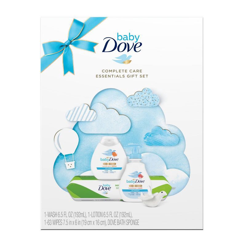 slide 1 of 4, Baby Dove Rich Moisture Wipe & Bath Sponge Gift Set, 1 ct