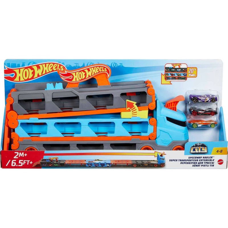 slide 6 of 6, Hot Wheels Speedway Hauler Storage Carrier, 1 ct