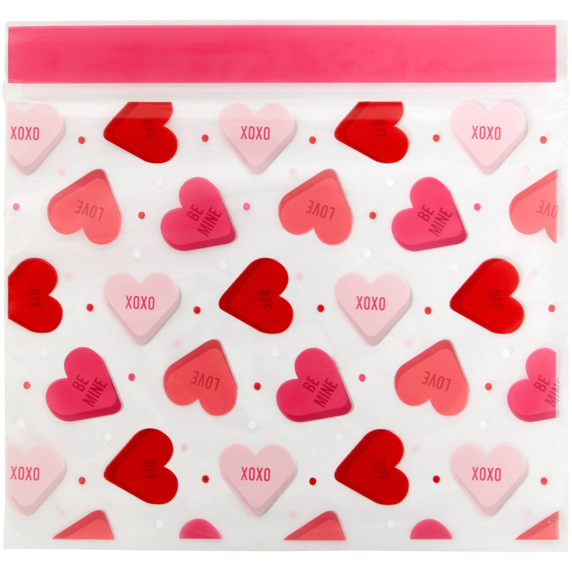 slide 1 of 2, Wilton Red Hearts Resealable Treat Bags, 20 ct