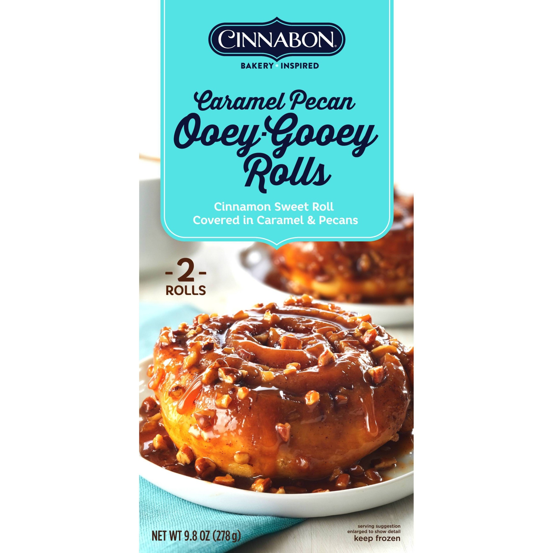 slide 1 of 5, Cinnabon Frozen Caramel Pecan Ooey-Gooey Rolls, 9.8 oz