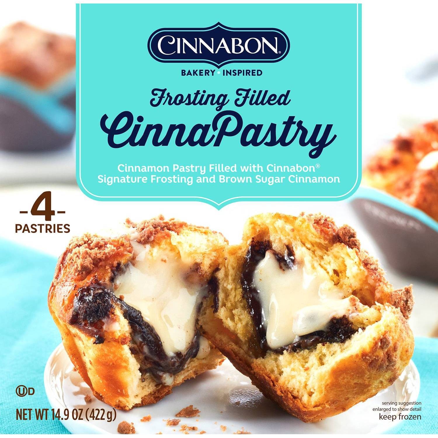 slide 1 of 5, Cinnabon Frozen Frosting Filled Cinnapastry, 14.9 oz