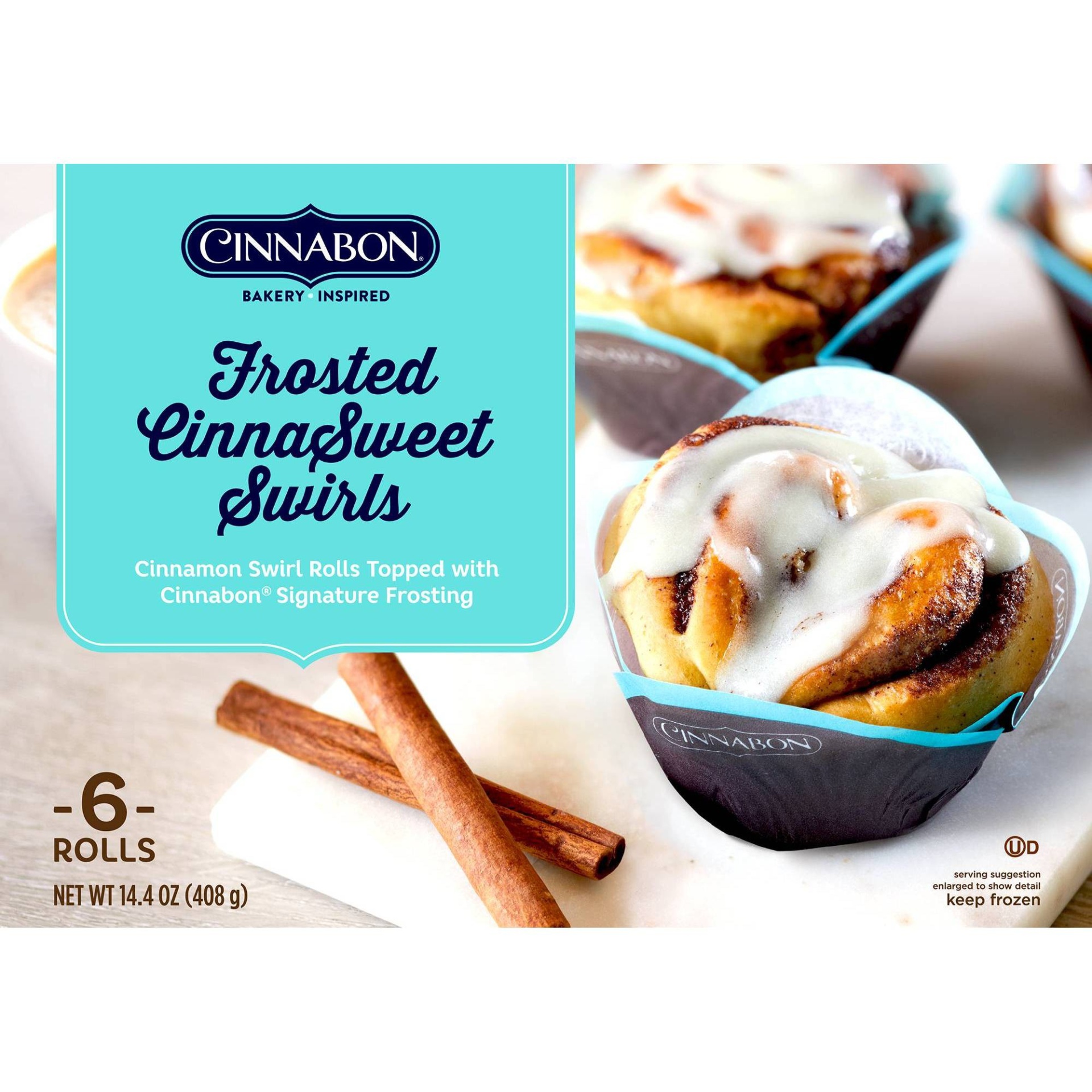 slide 1 of 5, Cinnabon Frozen Frosted Cinnasweet Swirls, 14.4 oz