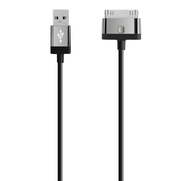 slide 1 of 1, Belkin 30-pin to USB Charge & Sync Cable, Black, 1 ct