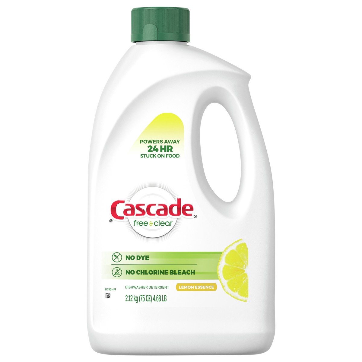 slide 1 of 7, Cascade Free & Clear Gel Dishwasher Detergent, Lemon Essence, 75 oz, 75 oz