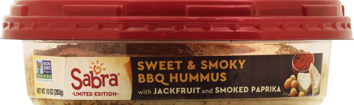slide 3 of 3, Sabra Sweet & Smoky BBQ Hummus with Jackfruit, 10 oz