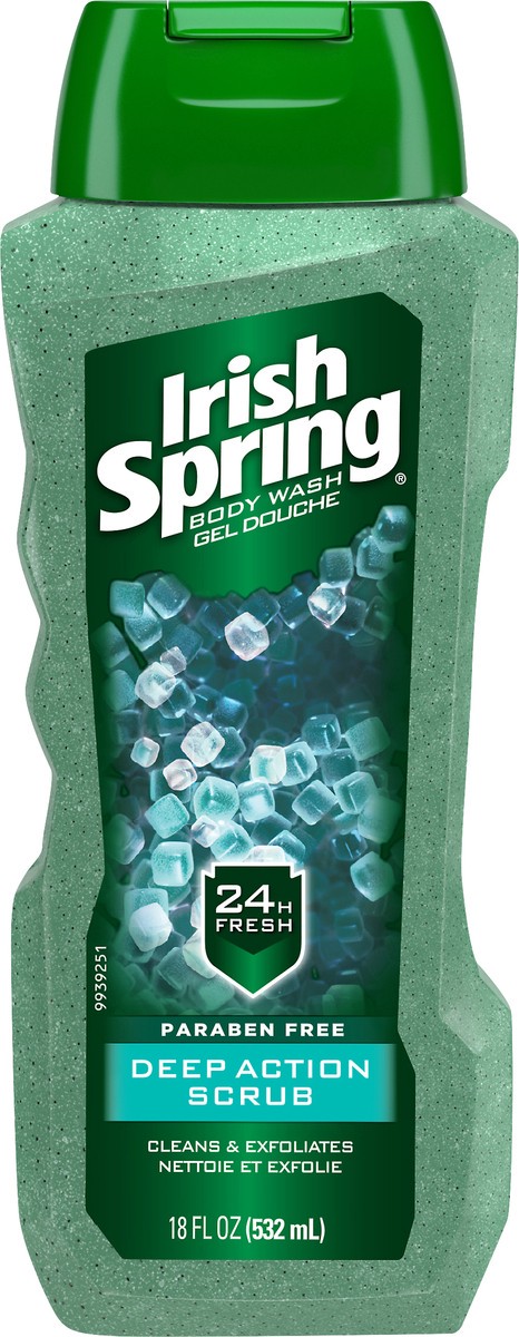 slide 4 of 4, Irish Spring Deep Action Body Wash Scrub, 18 fl oz