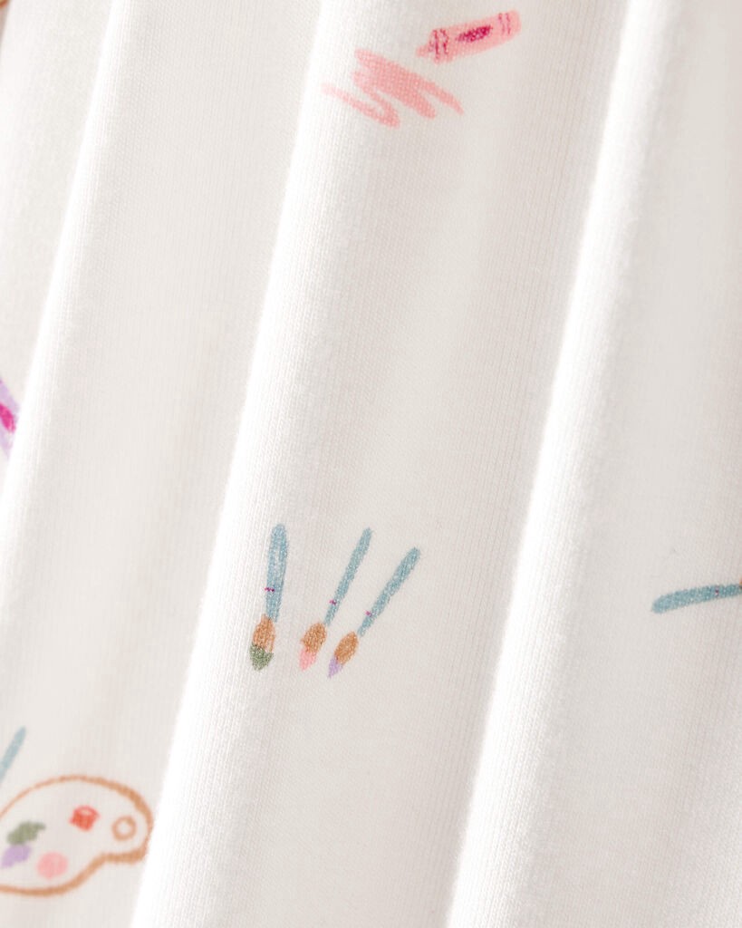 slide 2 of 3, Carter's Carters Baby Girl Paint Print PurelySoft Short-Sleeve Bodysuit Dress - Ivory Ivory 6M, 1 ct