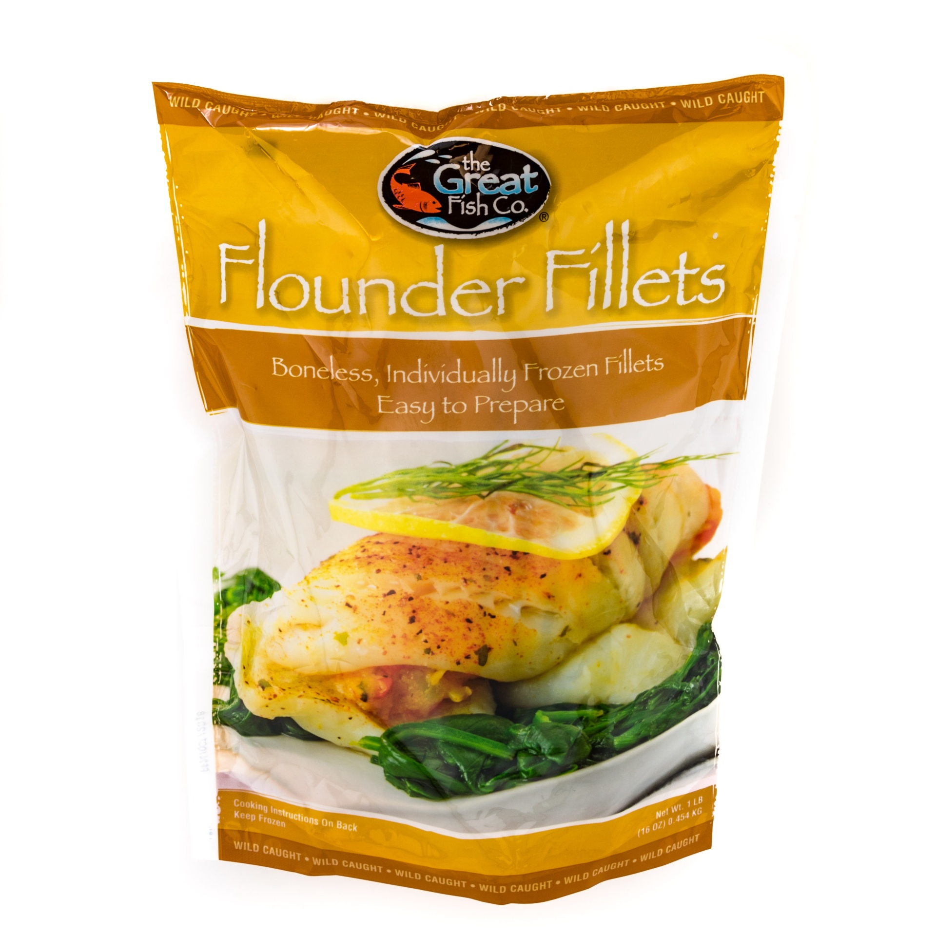 slide 1 of 1, The Great Fish Co. Flounder Fillets, 1 lb