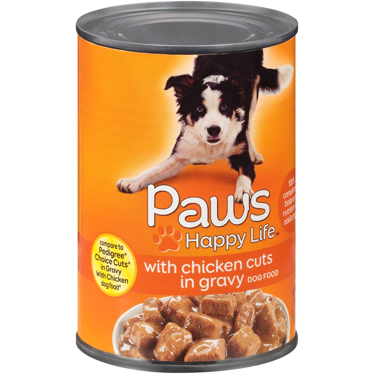 slide 2 of 9, Paws Happy Life Chicken Cuts In Gravy Dog Food, 22 oz