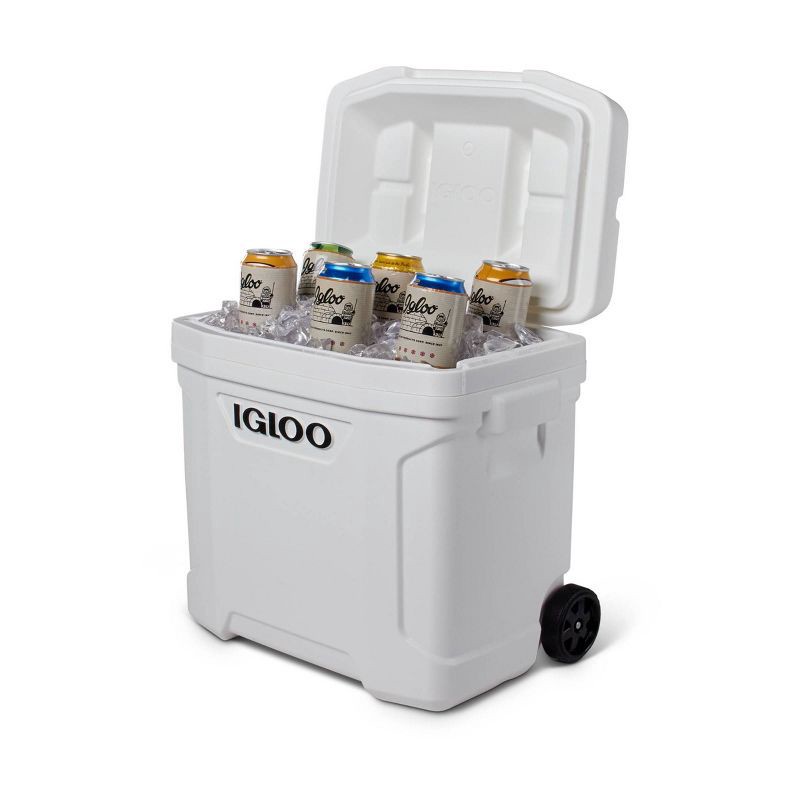 slide 3 of 16, Igloo Latitude 30qt Roller Marine Cooler: UV-Resistant, Hard-Sided, Polyethylene, 30 qt