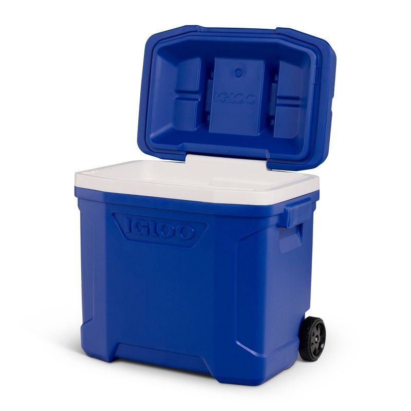slide 12 of 13, Igloo Latitude 30qt Roller Cooler: Hard-Sided with Wheels, 41-Can Capacity, 30 qt