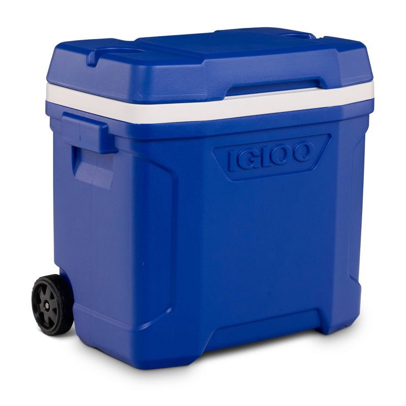 slide 9 of 13, Igloo Latitude 30qt Roller Cooler: Hard-Sided with Wheels, 41-Can Capacity, 30 qt