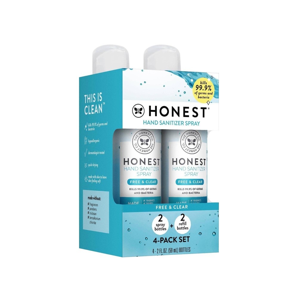 slide 2 of 6, The Honest Company Free & Clear Hand Sanitizer, 4 ct; 2 fl oz