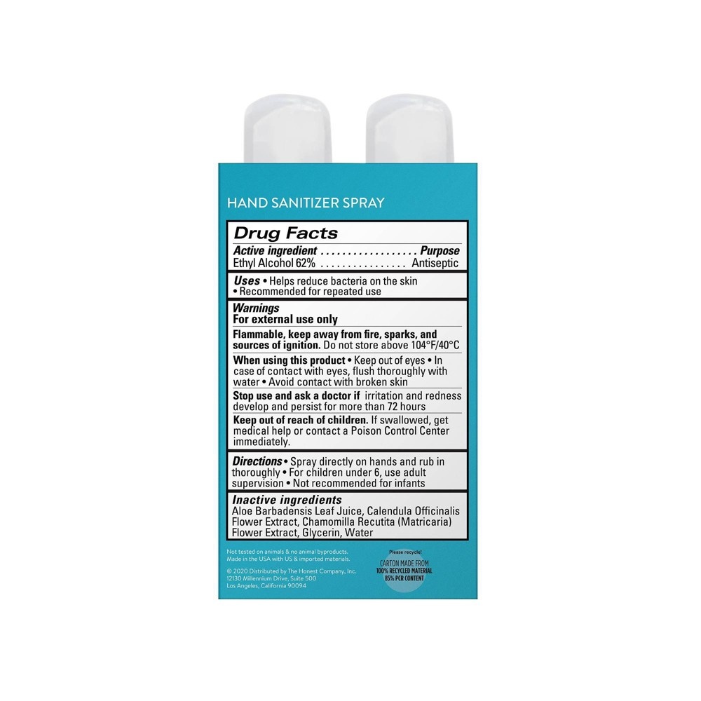 slide 3 of 6, The Honest Company Free & Clear Hand Sanitizer, 4 ct; 2 fl oz