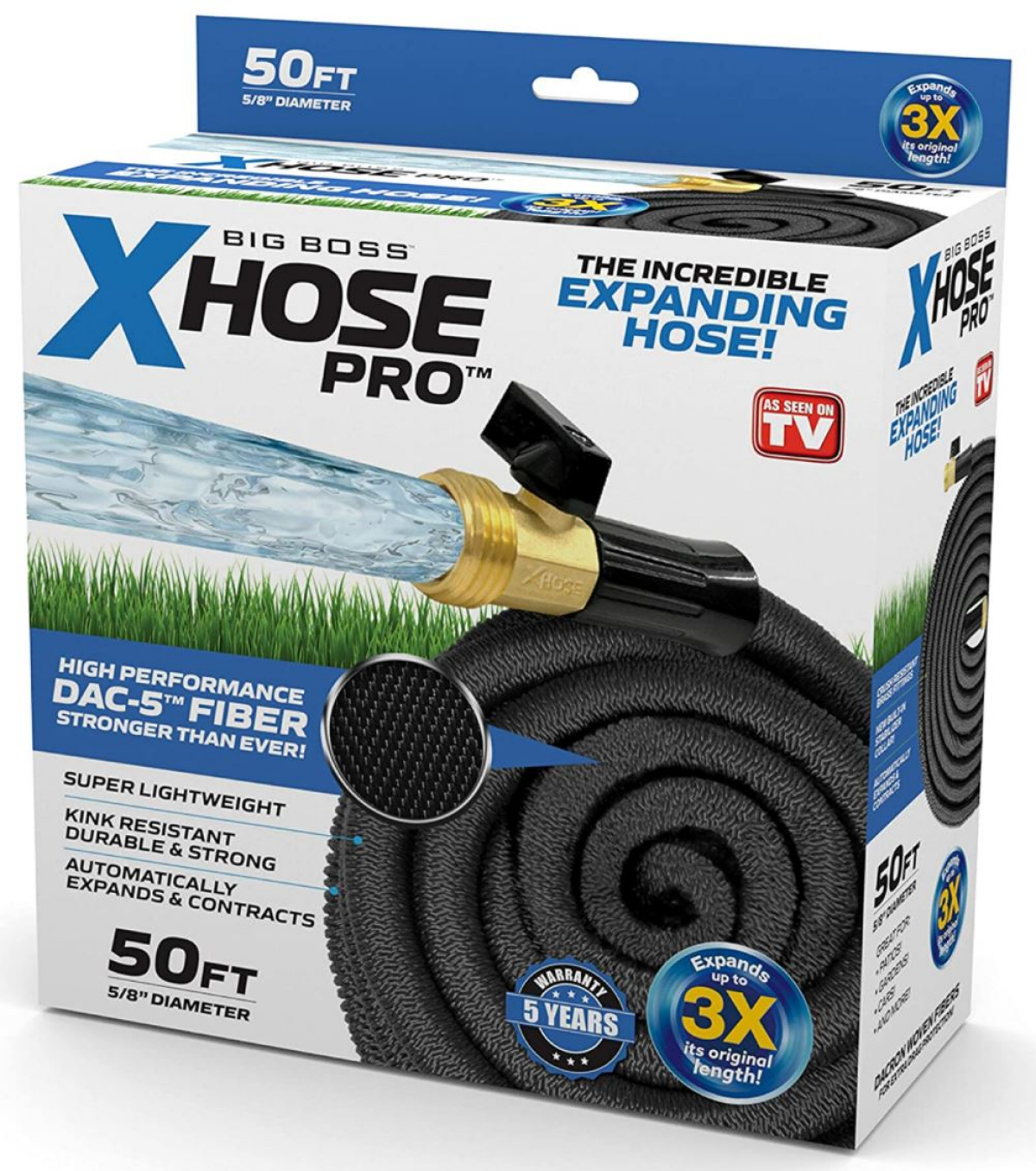 slide 1 of 1, Big Boss X Hose Pro Dac-5 Fiber 50 Feet Hose 1 ea, 1 ct