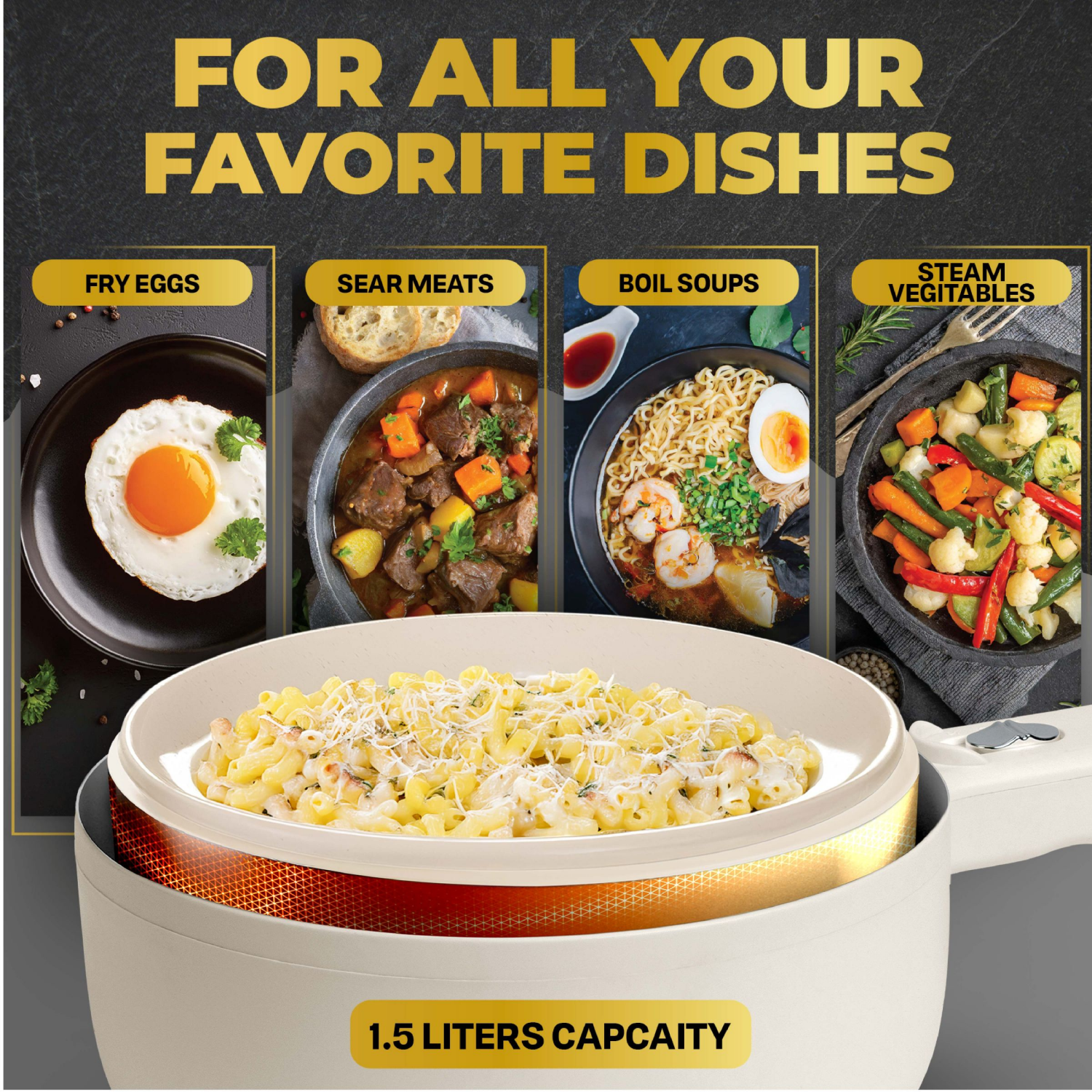 slide 2 of 8, Ceramax Electric Cooker 1.6qt, 1.6 qt