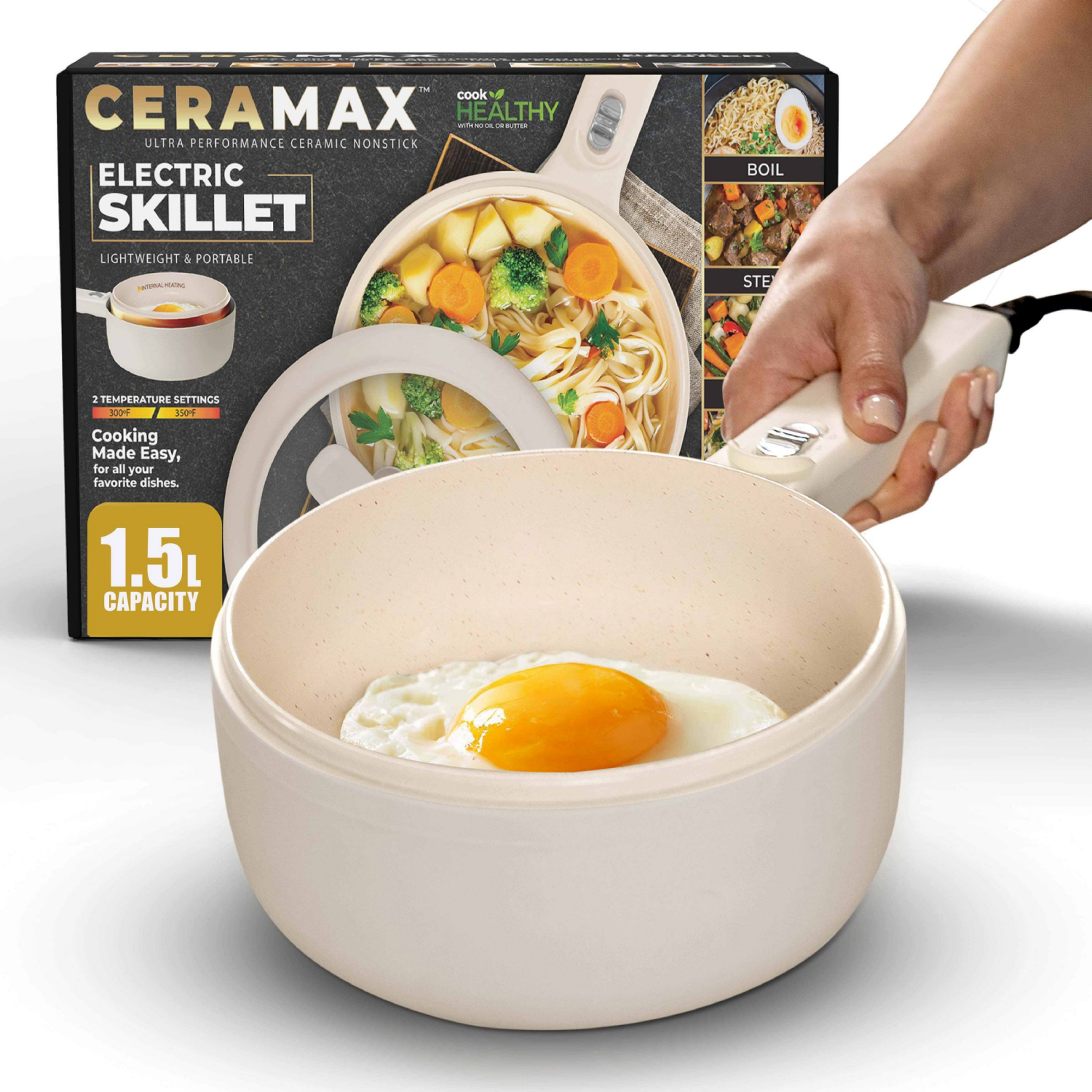 slide 8 of 8, Ceramax Electric Cooker 1.6qt, 1.6 qt
