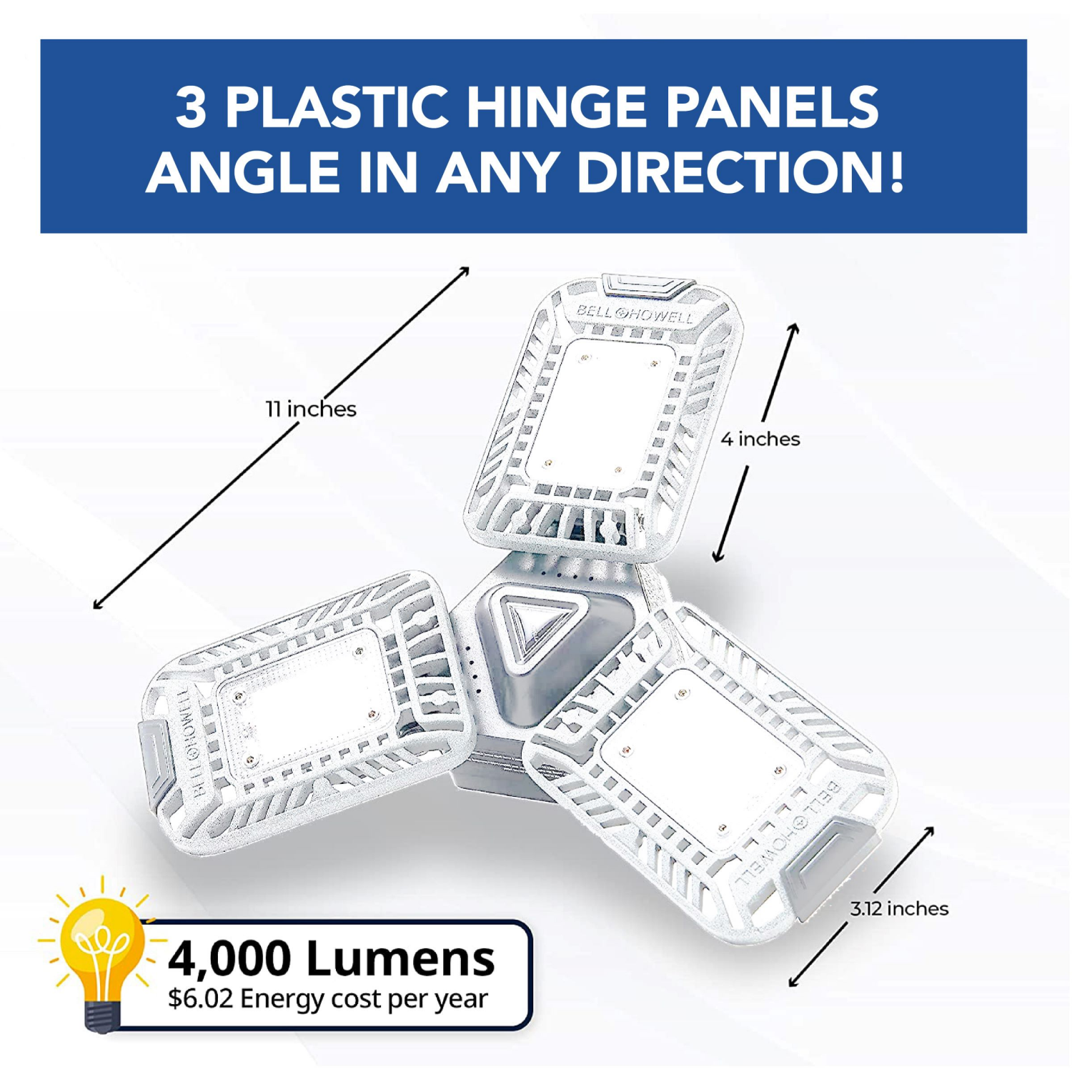 slide 2 of 5, Bell + Howell Triburst 4000 Lumen White, 1 ct