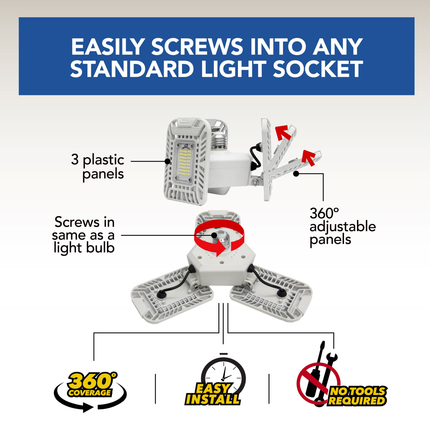 slide 3 of 5, Bell + Howell Triburst 4000 Lumen White, 1 ct