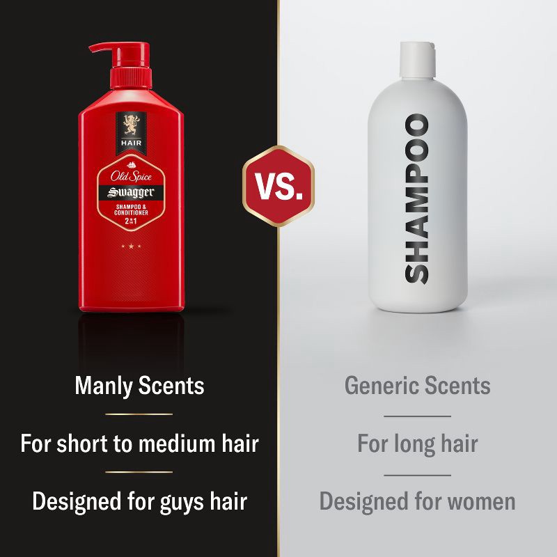 slide 3 of 9, Old Spice Men's Swagger 2-in-1 Shampoo and Conditioner - 21.9 fl oz, 21.9 fl oz