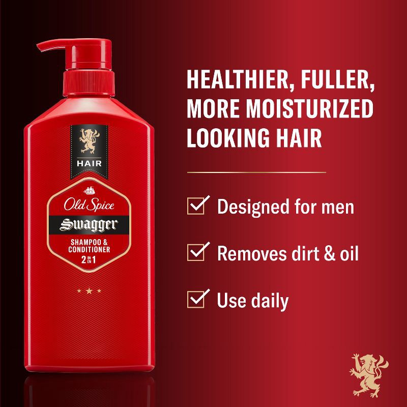 slide 9 of 9, Old Spice Men's Swagger 2-in-1 Shampoo and Conditioner - 21.9 fl oz, 21.9 fl oz