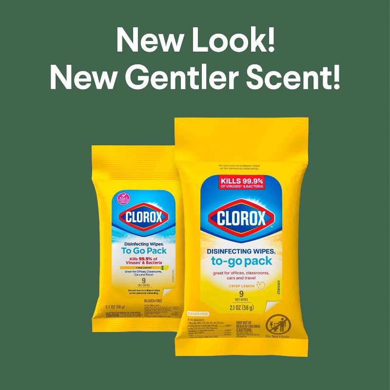 slide 3 of 21, Clorox To Go Citrus Disinfecting Wipes - 9ct, 9 ct