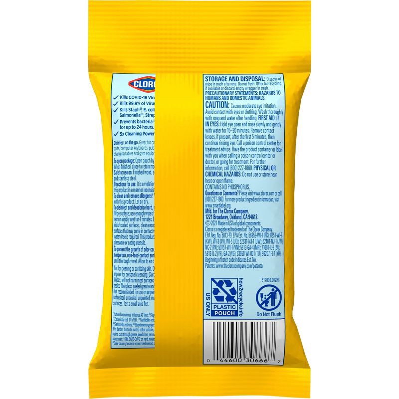 slide 10 of 10, Clorox To Go Citrus Disinfecting Wipes - 9ct, 9 ct
