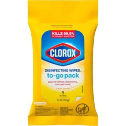 Clorox To Go Citrus Disinfecting Wipes - 9ct