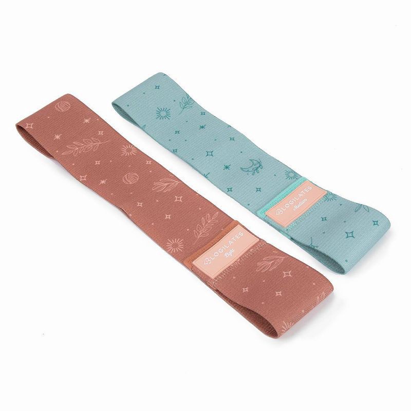 slide 3 of 7, Blogilates Booty Resistance Bands 2pk - Peach Orange/Blue, 2 ct