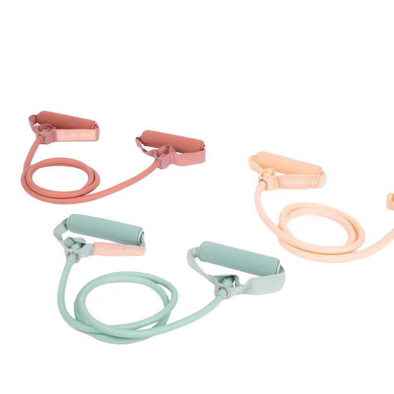 slide 4 of 7, Blogilates 3pk Resistance Bands - Pink/Green/Orange, 3 ct