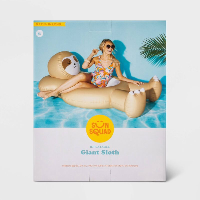 slide 4 of 4, Sloth Pool Float Yellow - Sun Squad™, 1 ct