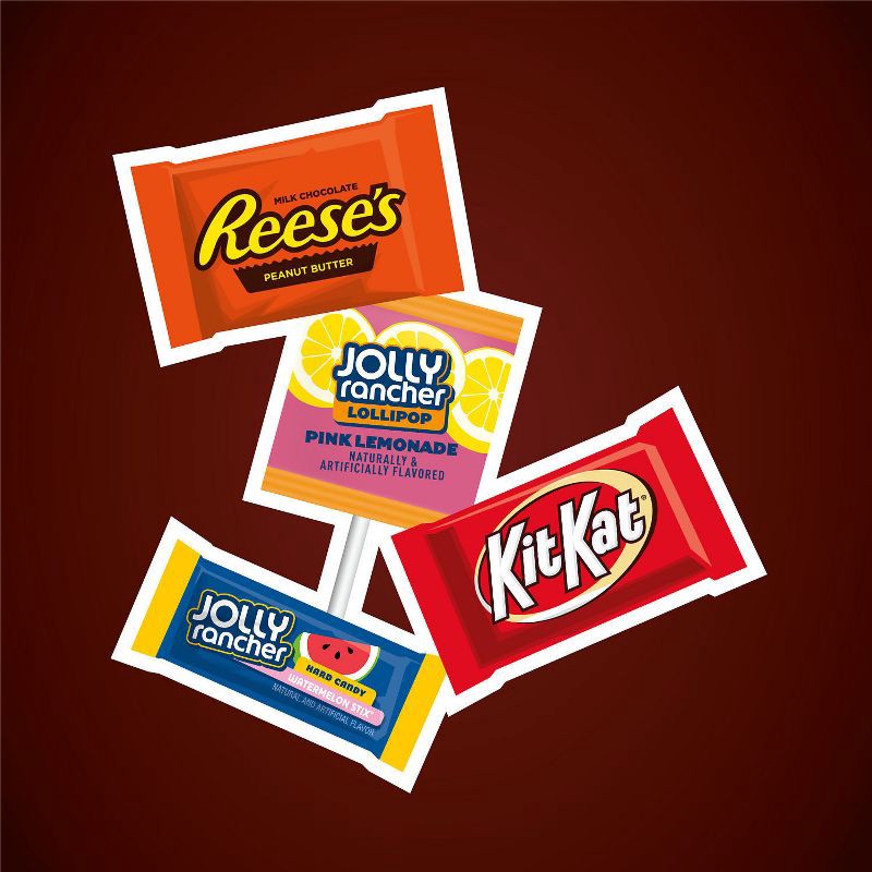 slide 5 of 7, HERSHEY's Reese's, Kit Kat and Jolly Rancher Sweets and Chocolate Snack Size Candy Variety Pack - 34.19oz, 34.19 oz