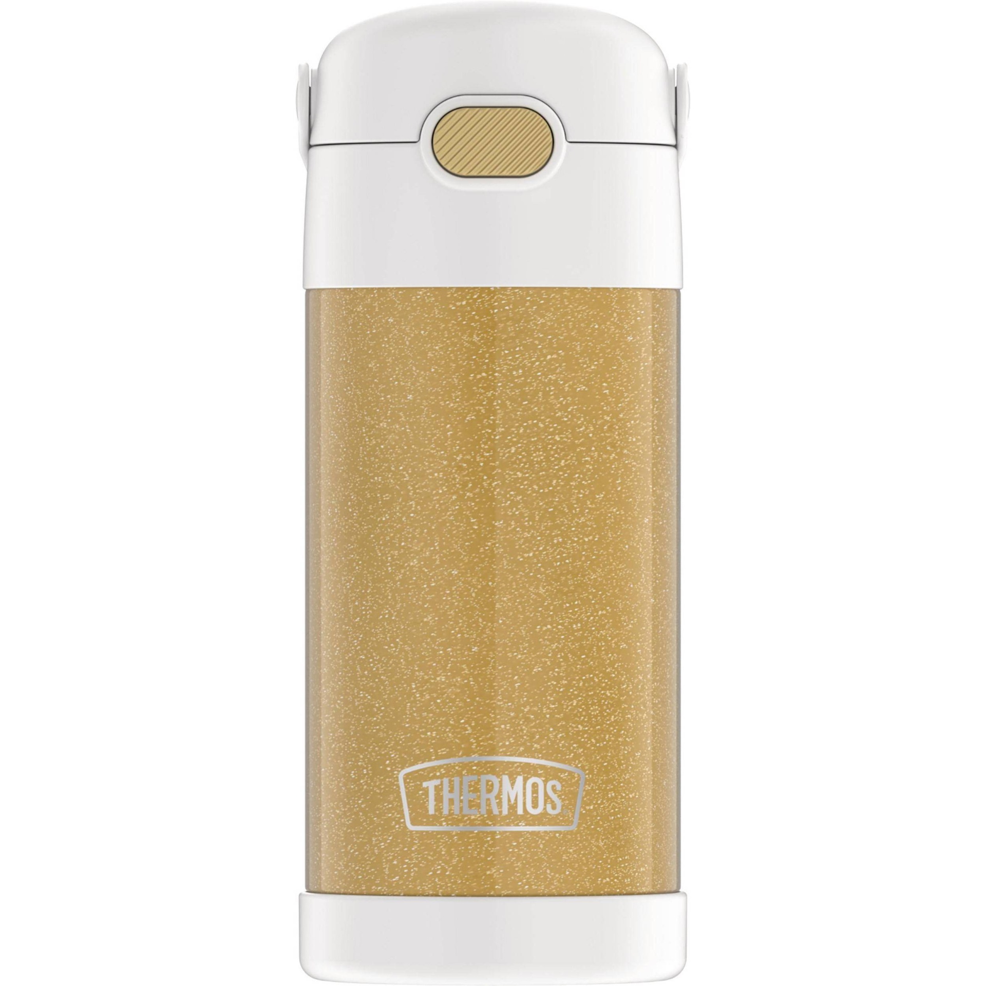 slide 1 of 8, Thermos FUNtainer Water Bottle - Gold Glitter, 12 oz