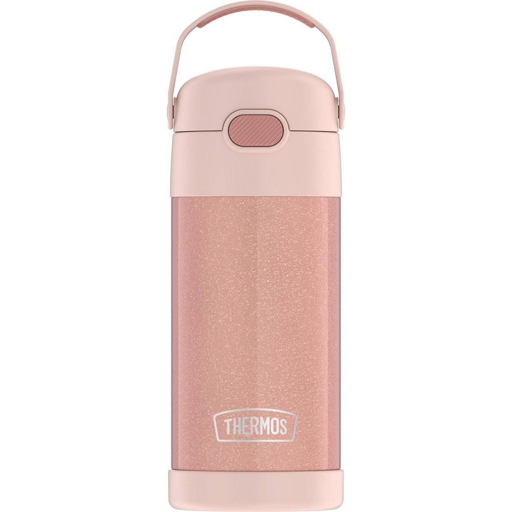  THERMOS FUNTAINER 12 Ounce Stainless Steel Vacuum Insulated Kids  Straw Bottle, Pink Glitter: Home & Kitchen
