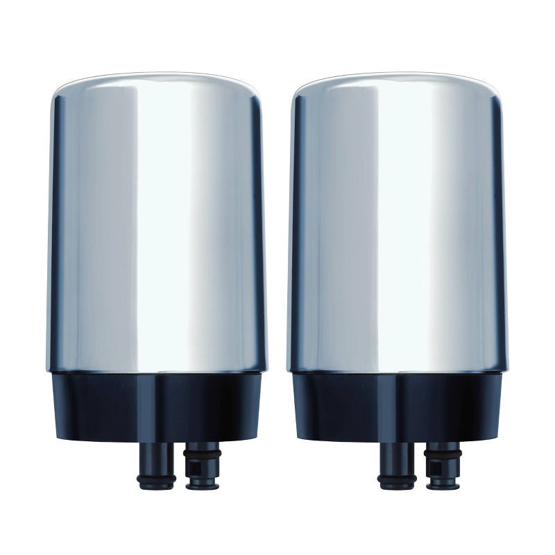 slide 2 of 15, Brita 2ct Replacement Water Filters for Brita Tap Faucet Mounts - Chrome: Reduces Odors, Lead & Chlorine, 2 ct