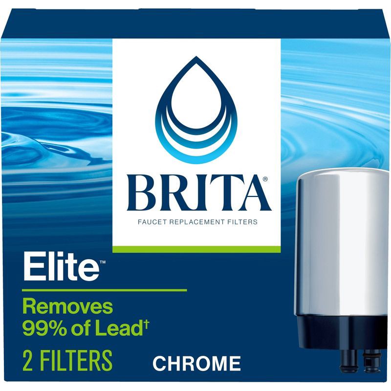 slide 1 of 15, Brita 2ct Replacement Water Filters for Brita Tap Faucet Mounts - Chrome: Reduces Odors, Lead & Chlorine, 2 ct