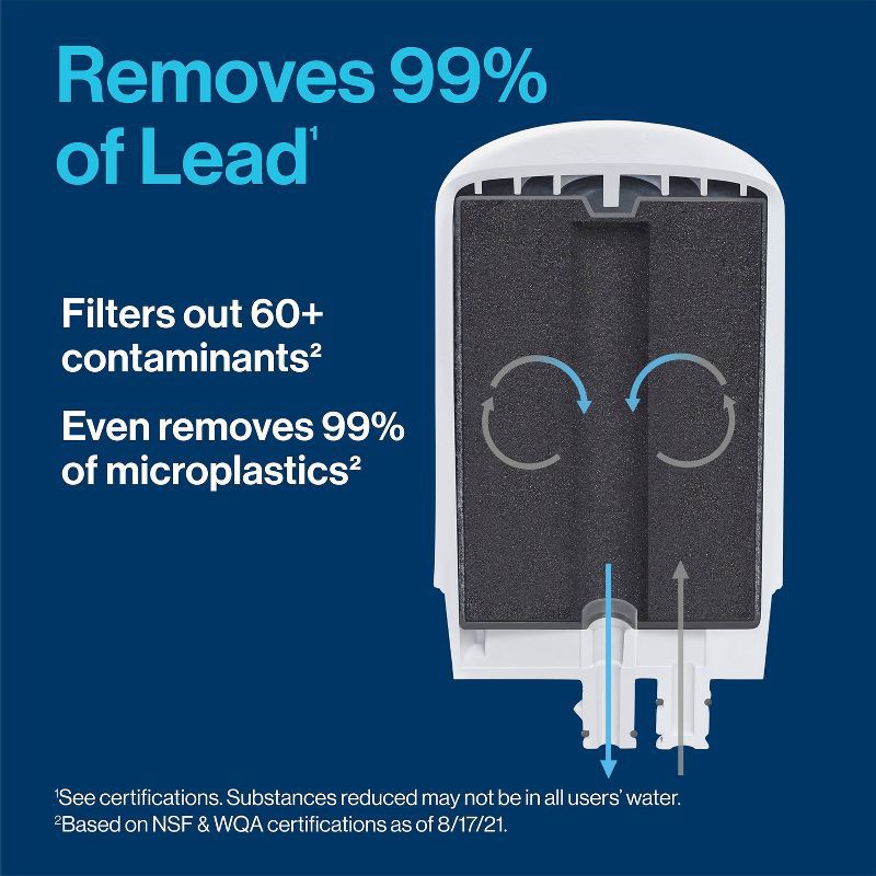 slide 11 of 15, Brita 2ct Replacement Water Filters for Brita Tap Faucet Mounts - Chrome: Reduces Odors, Lead & Chlorine, 2 ct