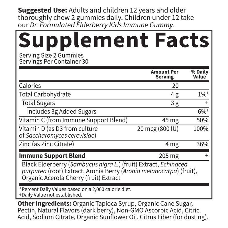 slide 2 of 10, Garden of Life Dr. Formulated Adult Elderberry Gummies - 60ct, 60 ct